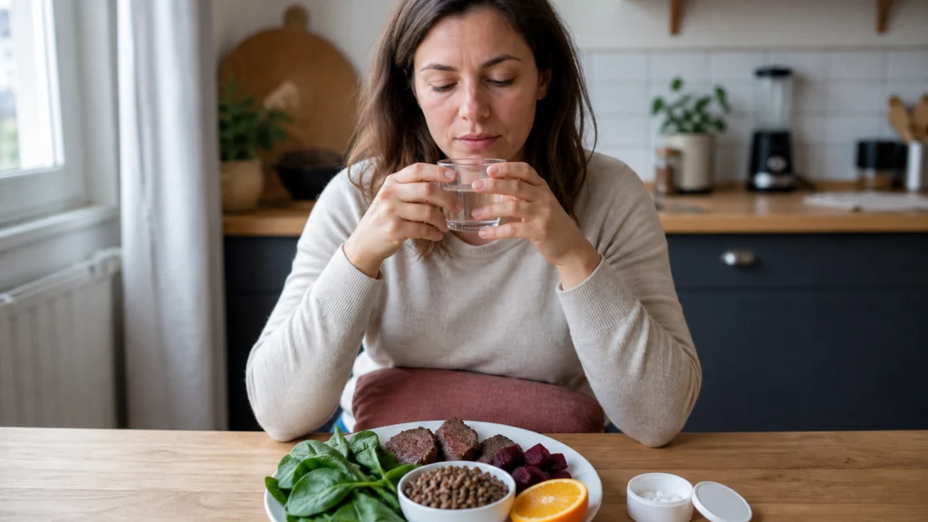Illustration éditoriale pour l’article « Manque de fer et règles : comment retrouver votre vitalité »